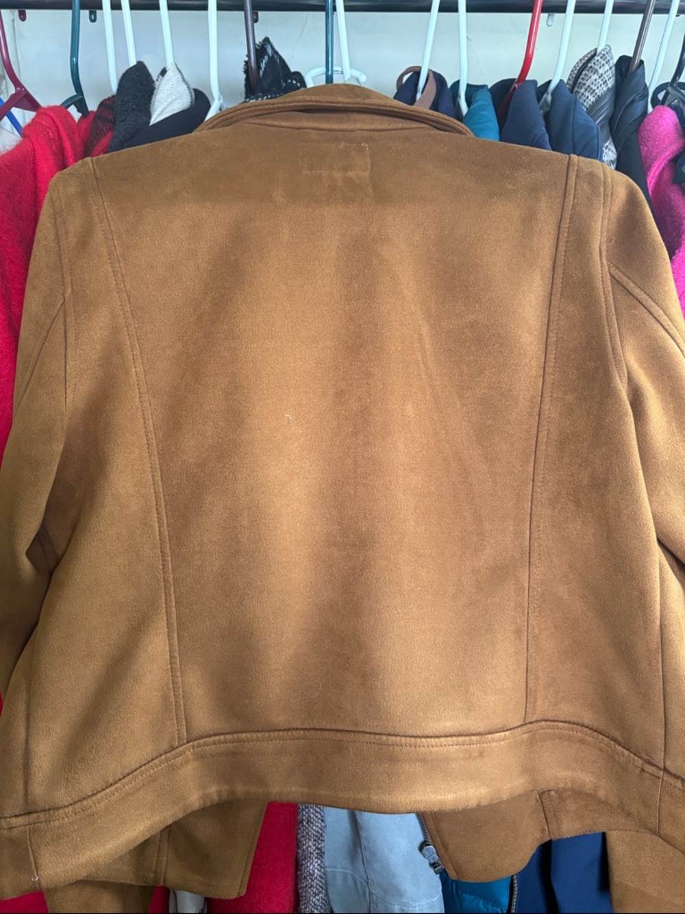 Old Navy Camel Brown Faux-Suede Moto Jacket - Picture 8 of 8